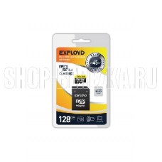 EXPLOYD MicroSDXC 128GB Class10 + адаптер SD (45MB/s) [EX128GCSDXC10UHS-1-ElU1]