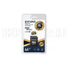 EXPLOYD MicroSDXC 64GB Class10 + адаптер SD (95MB/s) [EX064GCSDXC10UHS-1-ElU3]