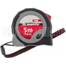 MATRIX Рулетка Continuous fixation, 5 м х 19 мм, двухкомпонентный корпус, плавная фиксация 31088