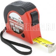 MATRIX Рулетка Double fixation, 5 м х 19 мм, обрезиненный корпус, двойная плавная фиксация 31056