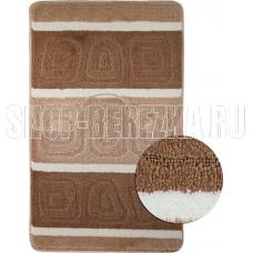 САНАКС 00207 SILVER Коврик в ванную двойной КОРИЧНЕВЫЙ 60х100+50х60 см 100% полиэстер