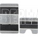 САНАКС 00211 SILVER Коврик в ванную двойной ЧЁРНЫЙ 60х100+50х60 см 100% полиэстер
