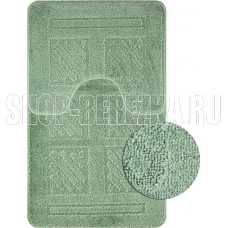 САНАКС 00285 CLASSIC UNI КВАДРАТЫ Коврик в ванную двойной ФИСТАШКОВЫЙ 55х90 +45х55 см 100% полиэстер