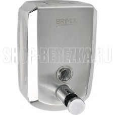 BRIMIX 643 Дозатор жидкого мыла настенный, металический с глазком, из нерж.стали 201, на 500 мл ХРОМ