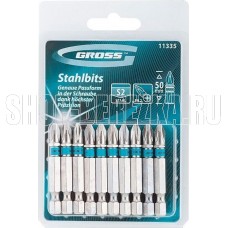 GROSS Набор бит PH2х50, сталь S2, 10 шт. 11335