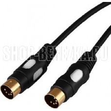 REXANT (17-2522) ШНУР DIN 5 PIN - DIN 5 PIN, ДЛИНА 1,5 МЕТРА (GOLD)