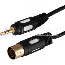 REXANT (17-2502) ШНУР DIN 5 PIN - STEREO 3,5 ММ, ДЛИНА 1,5 МЕТРА (GOLD)