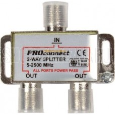 PROCONNECT (05-6201-4) ДЕЛИТЕЛЬ ТВ Х 2 ПОД F РАЗЪЁМ 5-2500 МГЦ 