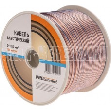 PROCONNECT (01-6205-6) КАБЕЛЬ АКУСТИЧЕСКИЙ 2Х1,00 ММ, ПРОЗРАЧНЫЙ BLUELINE, БУХ 100м