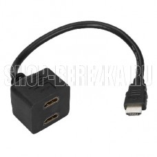 REXANT (17-6832) Переходник штекер HDMI - 2 гнезда HDMI, провод черный