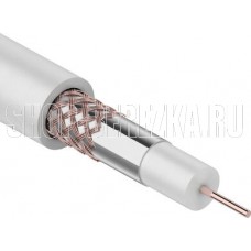 REXANT (01-2641) Кабель коаксиальный RG-59U+CU, CU/AL/CU, 64%, 75 ОМ, бухта 100М белый