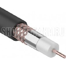 REXANT (01-2222) Кабель коаксиальный RG-6U+CU, 75 ОМ, CU/AL/CU, 64%, бух 100 м, черный