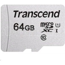 TRANSCEND 64 ГБ, 95 МБ/с, Class 10, (TS64GUSD300S)