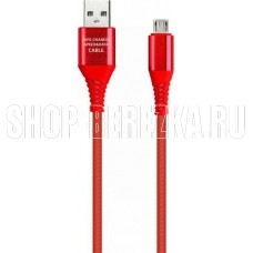 SMARTBUY (iK-3112ERG red) Type C кабель в рез.оплет. Gear, 1м - красный