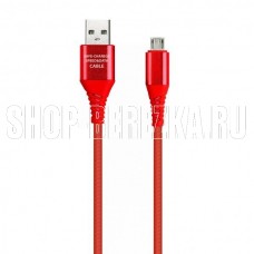 SMARTBUY (iK-3112ERG red) Type C кабель в рез.оплет. Gear, 1м - красный