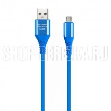 SMARTBUY (iK-3112ERG blue) Type C кабель в рез.оплет. Gear, 1м - синий