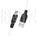 HOCO (6957531071389) X21 USB (m)-microUSB (m) 1.0м - белый/черный