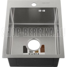 FABIA PROFI 40503 Мойка врезная 40х50см толщина 3,0х0,8 мм,глубина 200мм+ большой сифон с переливом+корзина