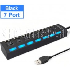 SMARTBUY (SBHA-7207-B) USB 2.0 хаб + выкл., 7 портов, черный
