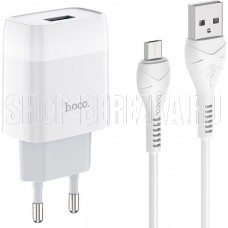 HOCO (6931474713001) C72A 1USB 2.4A MICRO USB 1м белый