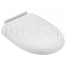 САНАКС P07 Крышка для унитаза белая пластиковая с микролифтом, заоваленная
