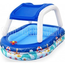 BESTWAY Бассейн надувной с навесом от солнца 54370 SEA CAPTAIN FAMILY POOL (8943)