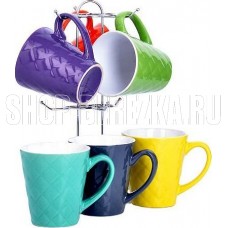 LORAINE 23137 Набор чашек 6 предметов на подставке 350мл LORAINE 23137 Набор чашек 6 предметов на подставке 350мл