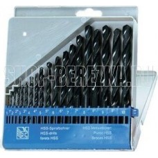 SPARTA Набор сверл по металлу, 1-10 мм, (через 0,5 мм), HSS, 19 шт, пластиковый бокс, цилиндрический хвостовиковик 723705