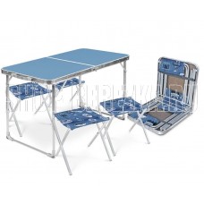 NIKA Набор стол+стулья (ССТ-К2/4 голубой-джинс)