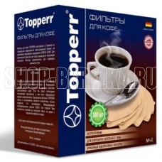 TOPPERR 3047 Фильтр бумажный для кофеварок №4 (300шт.), неотбеленный