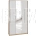 МЕБЕЛЬ-КОМПЛЕКС Нордик Шкаф 3-х створчатый с зеркалом Дуб сонома/Белая Аляска