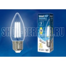UNIEL (UL-00003642) LED-C35-5W/NW/E27/CL/DIM GLA01TR