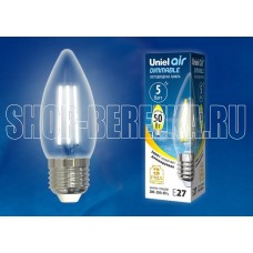 UNIEL (UL-00003643) LED-C35-5W/WW/E27/CL/DIM GLA01TR