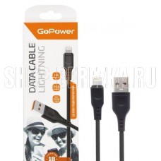 GOPOWER (00-00018568) GP01L USB (m)-Lightning (m) 1.0м 2.4A черный