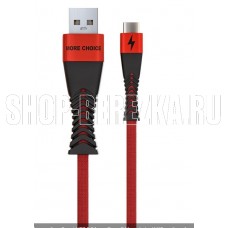 MORE CHOICE (4627151192253) K41Sa USB (m)-Type-C (m) 3.0А 1.0м - черный/красный