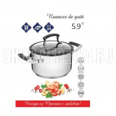 VENSAL 1513VS Кастрюля с крышкой Vensal Nuances de gout из нержавеющей стали 5,9л (24см)