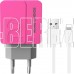 MORE CHOICE (4627151191898) NC46i СЗУ 2USB 2.4A для 8-pin - 1м Pink