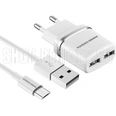 MORE CHOICE (4627151190143) NC22m СЗУ 2USB 2.4A для micro USB White