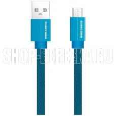 MORE CHOICE (4627151194523) K20m USB 2.1A для micro плоский USB - 1м Blue