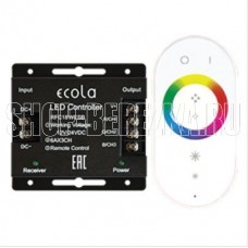 ECOLA RFC18WESB ECOLA LED strip RGB RF controller 18A 216W 12V (432W 24V) с кольцевым сенсорным белым радиопультом