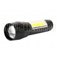 ULTRAFLASH E1337 (фонарь аккум 3,7В, черный, XPE + COB LED, 3 Ватт, 3 реж., бокс)