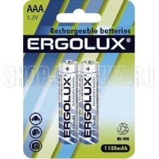 ERGOLUX (12446) AAA-1100MAH NI-MH BL-2 (NHAAA1100BL2, аккумулятор,1.2В)