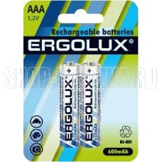 ERGOLUX (12977) AAA-600MAH NI-MH BL-2 (NHAAA600BL2, аккумулятор,1.2В)
