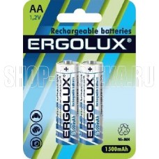 ERGOLUX (12975) AA-1500MAH NI-MH BL-2 (NHAA1500BL2, аккумулятор,1.2В)