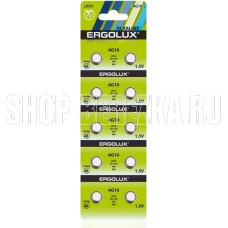 ERGOLUX (14321) AG10 BL-10 (AG10-BP10, LR54 /LR1130 /189 /389 батарейка для часов)