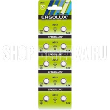 ERGOLUX (14324) AG13 BL-10 (AG13-BP10, LR44 /LR1154 /A76 /357 батарейка для часов)