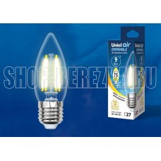 UNIEL (UL-00005187) LED-C35-9W/3000K/E27/CL/DIM GLA01TR