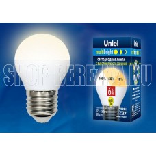 UNIEL (UL-00002377) LED-G45-6W/WW/E27/FR/MB PLM11WH