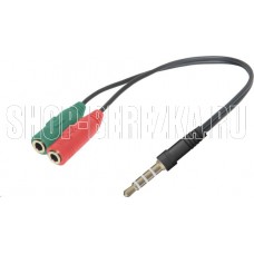 DEFENDER (63012) HEADSET JACK 2*3.5JACK-3.5 4PIN JACK 0,15м