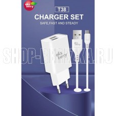 AKSBERRY (6900203230010) СЗУ T38 2 USB 2.4A + MicroUSB белый